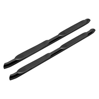 Iconic Accessories® - 4" Cab Length Black Oval Tube Step Bars with 30 Degree Bend