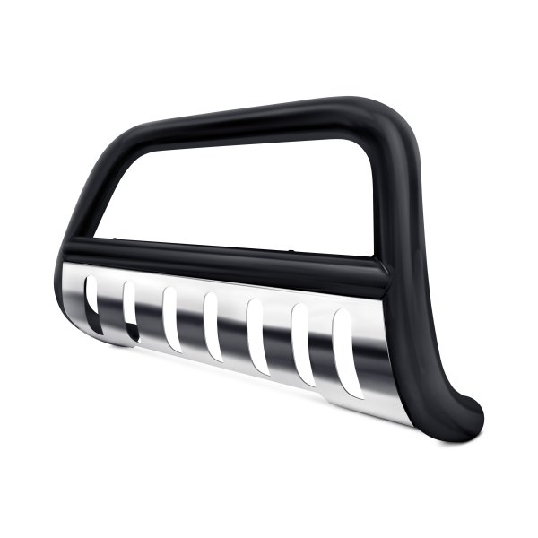 Iconic Accessories® - Black Bull Bar with Brushed Skid Plate