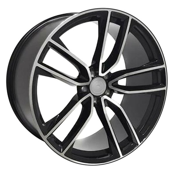 iD Select® - 22 x 10.5 Double 5-Spoke Gloss Black with Machine Face Alloy Factory Wheel Set (Replica)