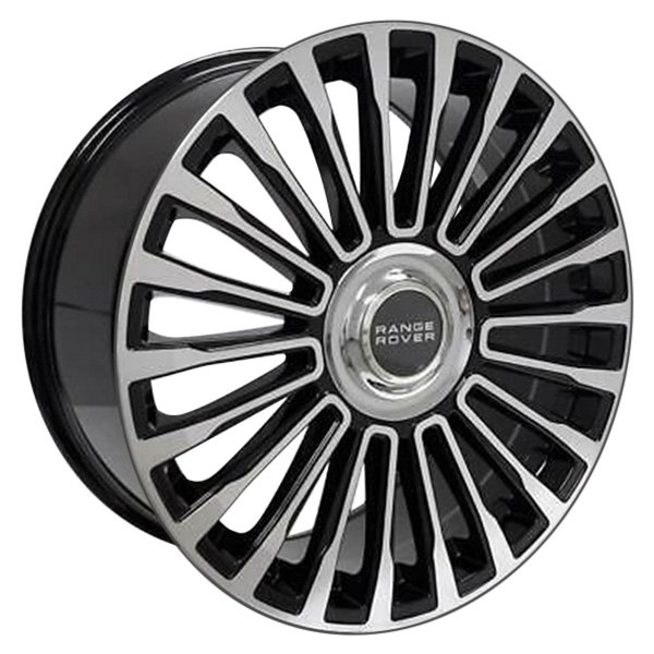 iD Select® - 22 x 9.5 11 V-Spoke Gloss Black with Machine Face Alloy Factory Wheel Set (Replica)
