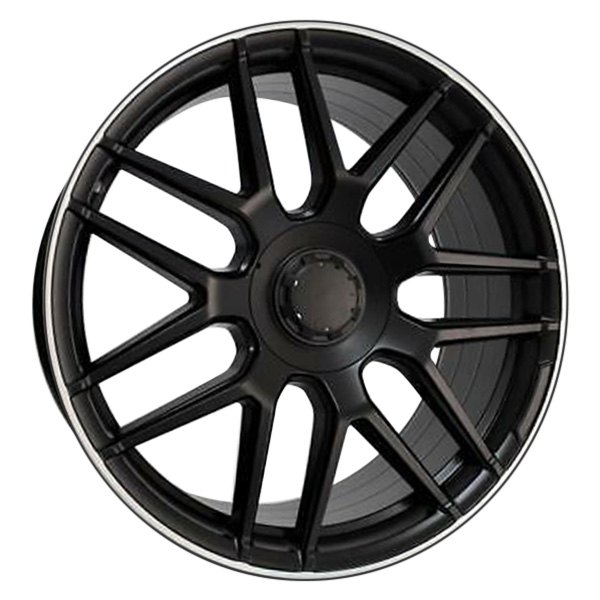 iD Select® - 21 x 9.5 7 Y-Spoke Satin Black with Machine Lip Alloy Factory Wheel Set (Replica)