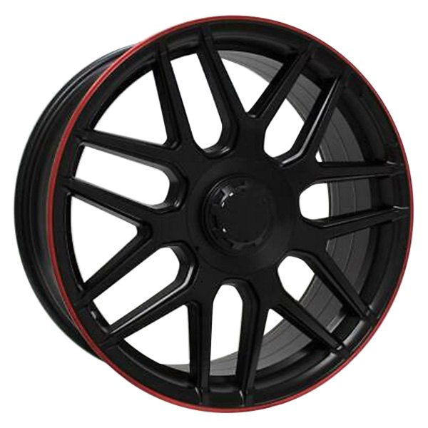 iD Select® - 20 x 8.5 Satin Black with Red Lip Alloy Factory Wheel Set (Replica)