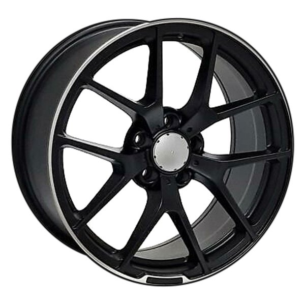 iD Select® - 18 x 8.5 5 V-Spoke Satin Black with Machine Lip Alloy Factory Wheel Set (Replica)