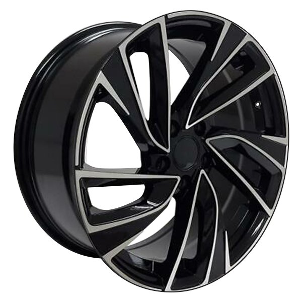 iD Select® - 17 x 7.5 5 Double Spiral-Spoke Black with Machine Face Alloy Factory Wheel Set (Replica)
