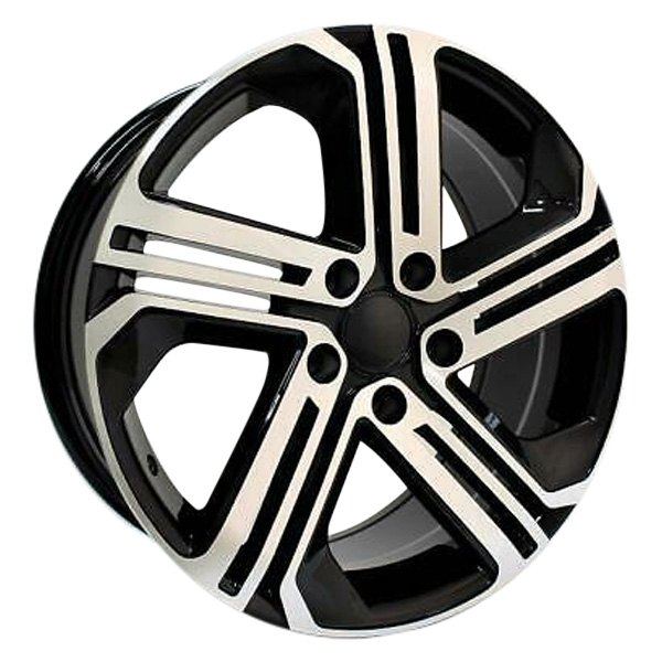iD Select® - 17 x 7.5 5 Triple V-Spoke Black with Machine Face Alloy Factory Wheel Set (Replica)