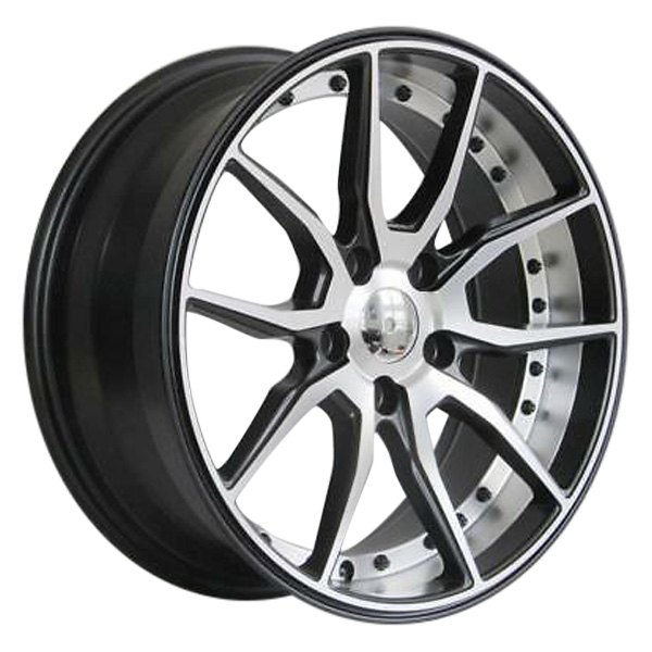 iD Select® - 17 x 7 5 V-Spoke Black with Machine Face Alloy Factory Wheel Set (Replica)