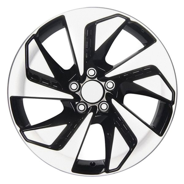 iD Select® - 18 x 7 5 Spiral-Spoke Black with Machined Face and Diamond Cut Alloy Factory Wheel (New OEM Replica)