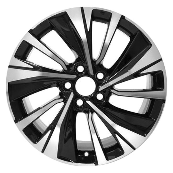 iD Select® - 18 x 8 10 Spiral-Spoke Black with Machined Face (Diamond Cut) Alloy Factory Wheel (New OEM Replica)