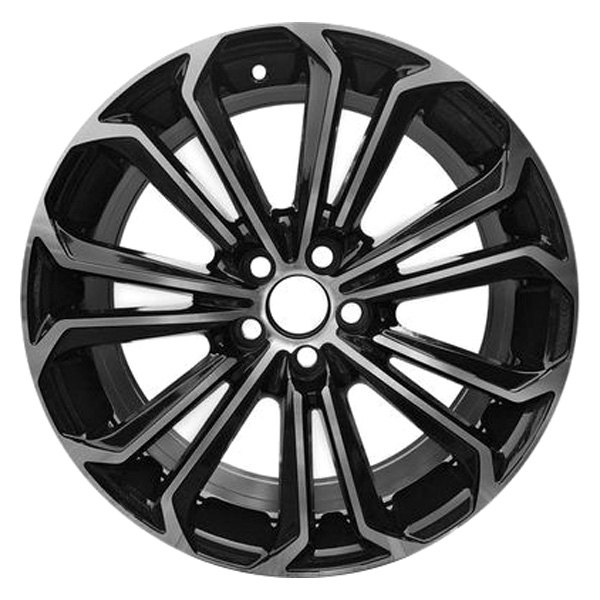 iD Select® - 17 x 7 7 V-Spoke Black with Diamond Cut Face Alloy Factory Wheel (New OEM Replica)