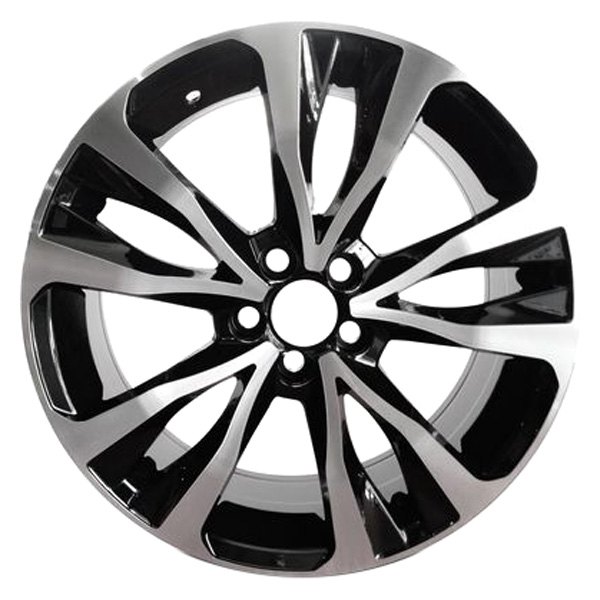 iD Select® - 17 x 7 5 V-Spoke Black with Machined Face and Diamond Cut Alloy Factory Wheel (New OEM Replica)