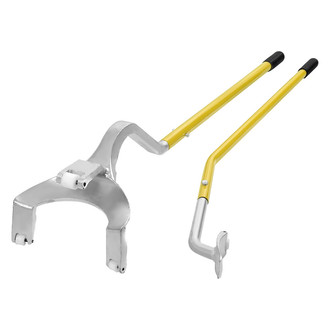 iD Select® - 2-piece Yellow Steel Handheld Heavy Duty Tire Mounting and Demounting Tool with Bead Keeper