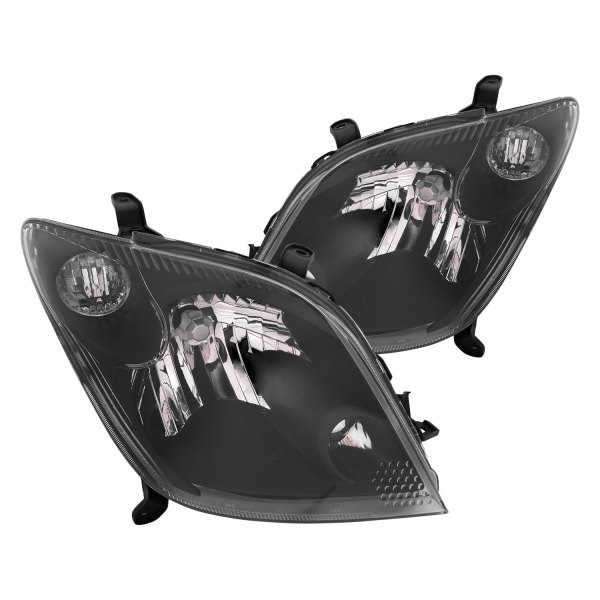 iD Select® - Driver and Passenger Side Black Euro Headlights, Scion xA
