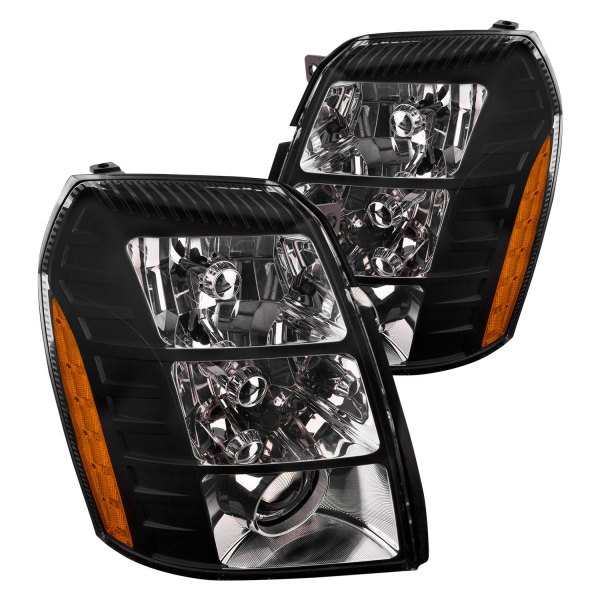 iD Select® - Driver and Passenger Side Black Projector Headlights, Cadillac Escalade