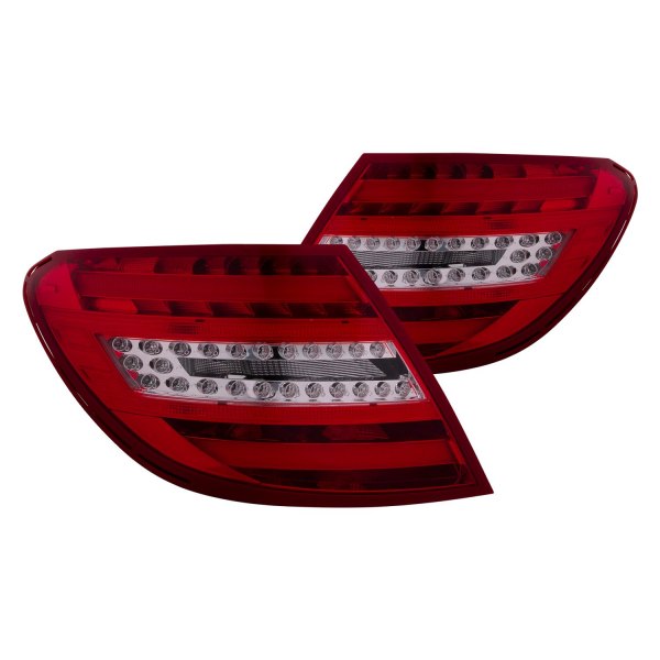 iD Select® - Chrome/Red Fiber Optic LED Tail Lights, Mercedes C Class