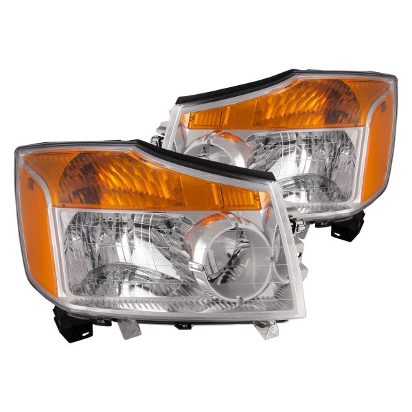 iD Select® - Driver and Passenger Side Chrome Euro Headlights, Nissan Titan