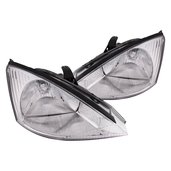 iD Select® - Driver and Passenger Side Chrome Euro Headlights, Ford Focus