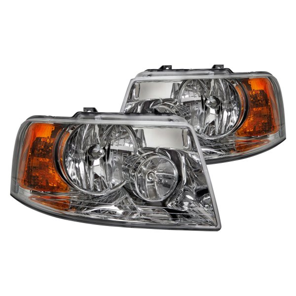 iD Select® - Driver and Passenger Side Chrome Euro Headlights, Ford Expedition