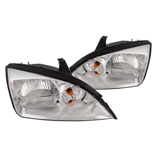 iD Select® - Driver and Passenger Side Chrome Euro Headlights, Ford Focus
