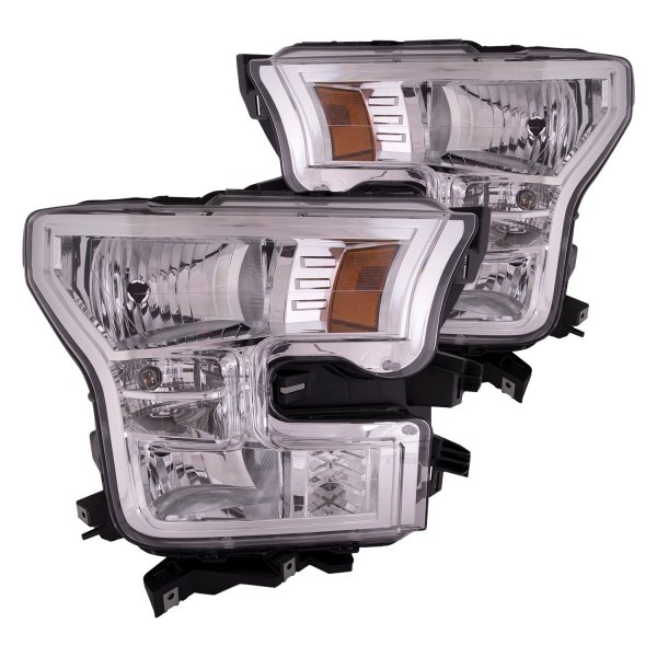 iD Select® - Driver and Passenger Side Chrome Euro Headlights, Ford F-150