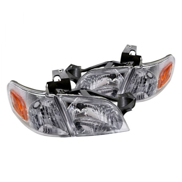 iD Select® - Driver and Passenger Side Chrome Euro Headlights with Turn Signal/Corner Lights, Oldsmobile Silhouette