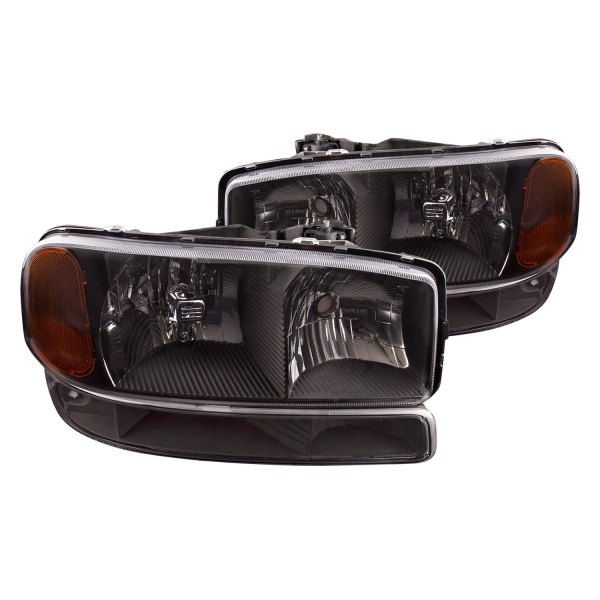 iD Select® - Driver Side Black Euro Headlights with Turn Signal/Parking Lights