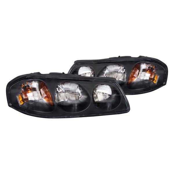 iD Select® - Driver and Passenger Side Black Euro Headlights, Chevy Impala