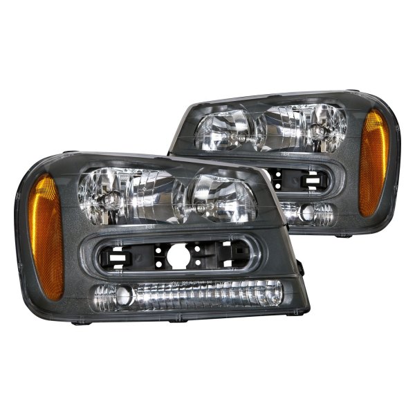 iD Select® - Driver and Passenger Side Gray Euro Headlights, Chevy Trailblazer