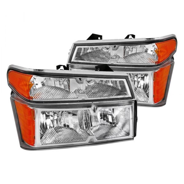 iD Select® - Driver and Passenger Side Chrome Euro Headlights with Turn Signal/Parking Lights, GMC Canyon