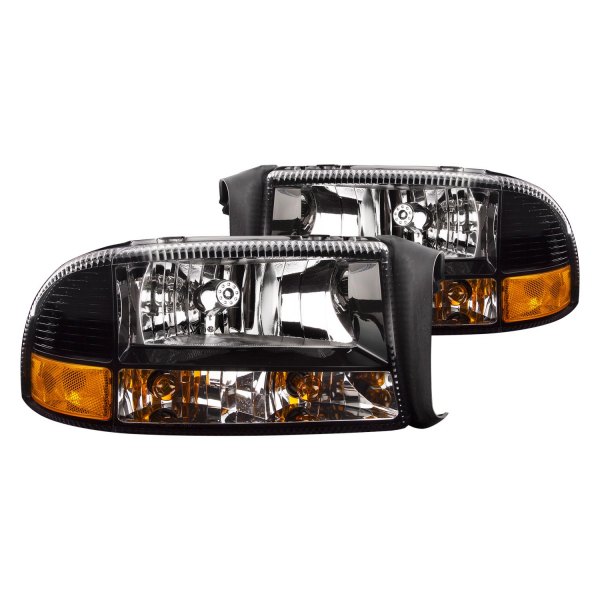 iD Select® - Diamond Design Driver and Passenger Side Black Euro Headlights