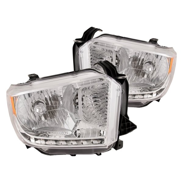 iD Select® - Driver and Passenger Side Chrome Euro Headlights without LED DRL, Toyota Tundra