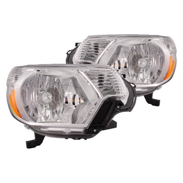 iD Select® - Style 1 Driver and Passenger Side Chrome Euro Headlights, Toyota Tacoma