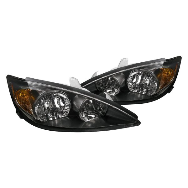 iD Select® - Driver and Passenger Side Black Euro Headlights, Toyota Camry