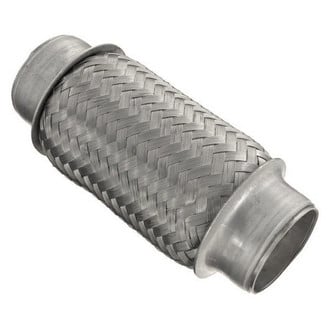 iD Select® - 201 SS Double Braid Exhaust Flex Pipe (1.8" Inlet, 6" Length)