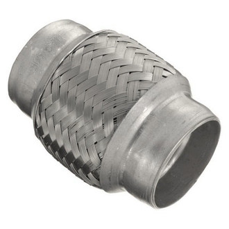 iD Select® - 201 SS Double Braid Exhaust Flex Pipe (2" Inlet, 4" Length)