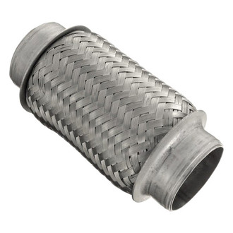 iD Select® - 201 SS Single Braid Exhaust Flex Pipe (2" Inlet, 8" Length)