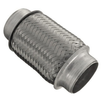 iD Select® - 201 SS Single Braid Exhaust Flex Pipe (2.3" Inlet, 6" Length)