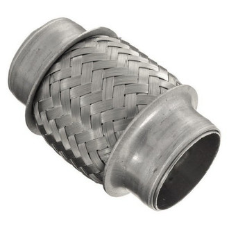 iD Select® - 201 SS Single Braid Exhaust Flex Pipe (1.8" Inlet, 4" Length)