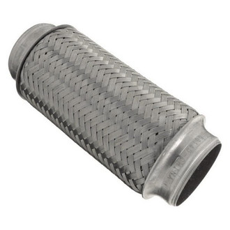 iD Select® - 201 SS Single Braid Exhaust Flex Pipe (2.5" Inlet, 8" Length)