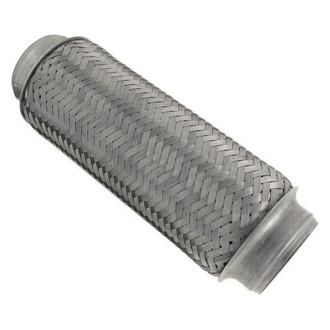 iD Select® - 201 SS Single Braid Exhaust Flex Pipe (2.5" Inlet, 10" Length)