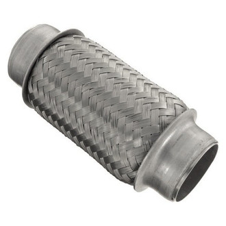 iD Select® - 201 SS Single Braid Exhaust Flex Pipe (1.8" Inlet, 6" Length)