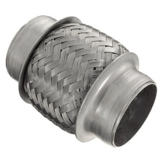 iD Select® - 201 SS Single Braid Exhaust Flex Pipe (2" Inlet, 4" Length)