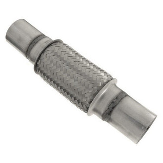 iD Select® - 201 SS Single Braid Exhaust Flex Pipe (1.8" Inlet, 10" Length)