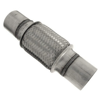 iD Select® - 201 SS Single Braid Exhaust Flex Pipe (2.3" Inlet, 10" Length)