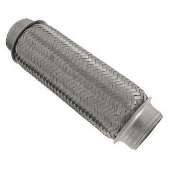 iD Select® - 201 SS Double Braid Exhaust Flex Pipe (2.3" Inlet, 10" Length)