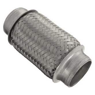 iD Select® - 201 SS Double Braid Exhaust Flex Pipe (2" Inlet, 6" Length)