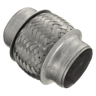 iD Select® - 201 SS Single Braid Exhaust Flex Pipe (2.3" Inlet, 4" Length)