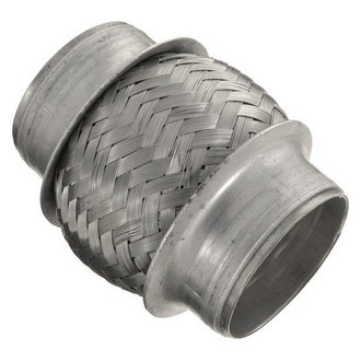 iD Select® - 201 SS Double Braid Exhaust Flex Pipe (2.3" Inlet, 4" Length)