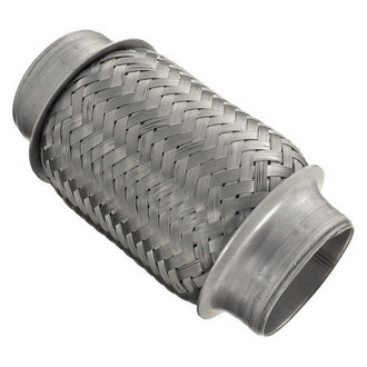 iD Select® - 201 SS Double Braid Exhaust Flex Pipe (2.3" Inlet, 6" Length)