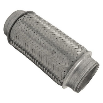 iD Select® - 201 SS Double Braid Exhaust Flex Pipe (2.5" Inlet, 8" Length)