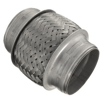 iD Select® - 201 SS Double Braid Exhaust Flex Pipe (2.5" Inlet, 4" Length)